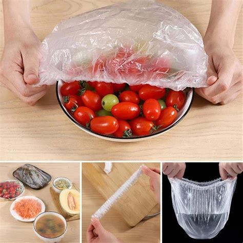 Plastic Wrap Storage Box With Pcs Fresh Keeping Bags Kitchen Wall