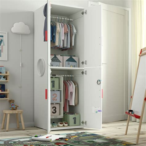 Platsa Smastad Beyaz Lila 60x57x181 Cm çocuk Gardırobu 29546533 Ikea