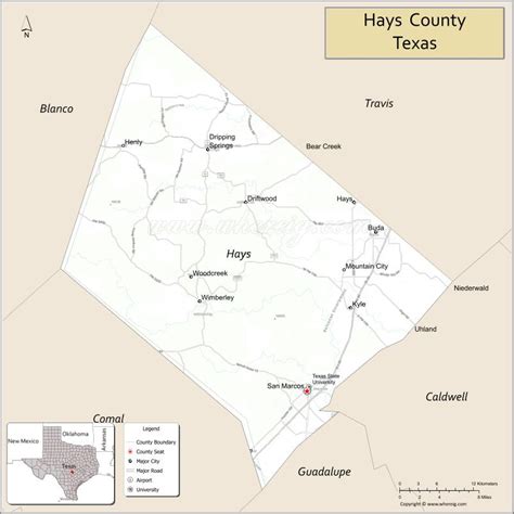 Hays County Map Texas Where Is Located Cities Population Highways