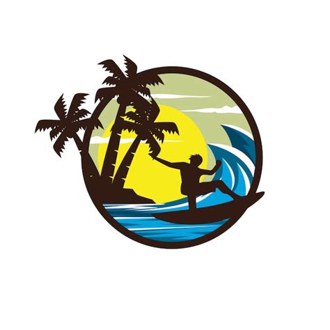 Logo De Surfing Sport Vector Premium