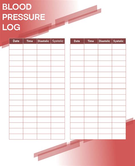 Blood Pressure Log Sheet Printable