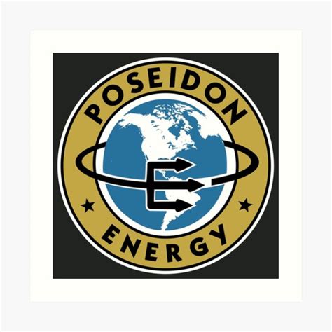 Poseidon Energy Logo Black High Quality Art Print For Sale By Geempah