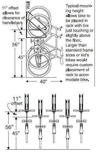 Bike Rack Dims Bike Storage Bike Storage Dimensions Bike Wall Storage