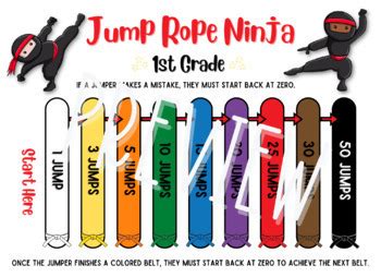 Jump Rope Ninja Bundle St Through Th Grades Physical Education