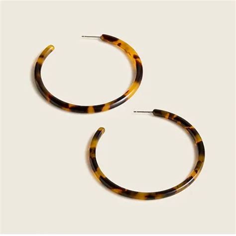 J Crew Jewelry J Crew Tortoise Hoop Earrings Poshmark