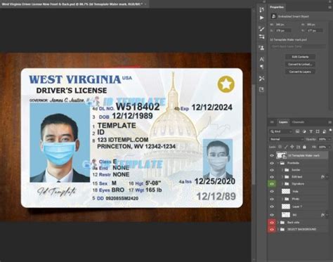 West Virginia Driving License Psd Template Driving License Template