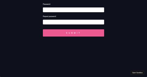 React Hook Form Password Match Check Standard Validation Codesandbox