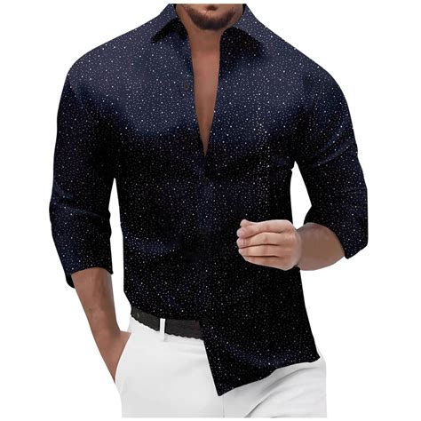 Juuyy Graphic Shirts For Men Slim Fit Trendy Fashion Long Sleeve Tops