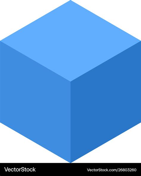 Blue Smart Cube Icon Isometric Style Royalty Free Vector