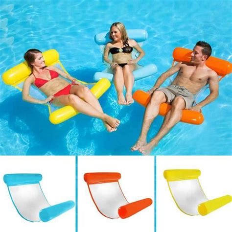 Lit Flottant Pliable De Plage De Piscine De Salon De Pvc Hamac D Eau