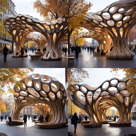 Parametric Architecture For Urban Woodenfuturistic