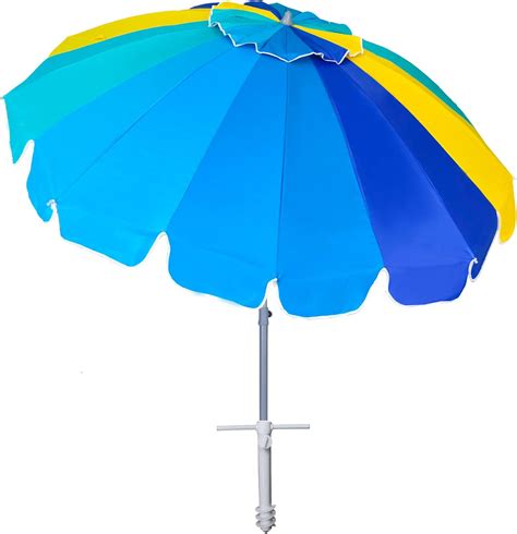 Ammsun 7 5ft Heavy Duty High Wind Beach Umbrella With Sand Anchor And Tilt Sun