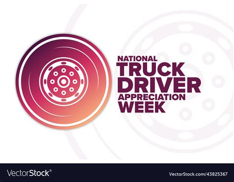 National Truck Driver Appreciation Week Holiday Vector Image