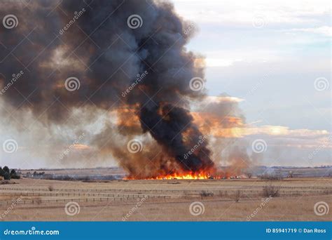 A Wildfire in Colorado Produces a Plume of Smoke Stock Image - Image of ...