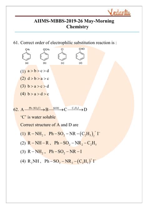 Aiims 2019 Chemistry Question Paper With Solutions 26th May 2019