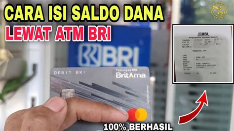 Cara Mengisi Saldo Dana Lewat Atm Bri Termudah Berhasil Youtube