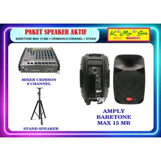 Jual Paket Speaker Aktif Baretone Max Mb W Mikser Crimson