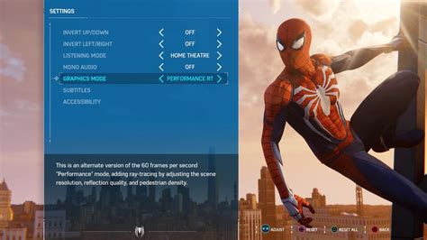 Spider Man Remastered Updated With Performance Rt Mode In Version