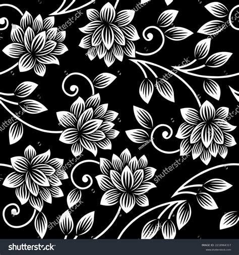 Vector Stroke Flower Pattern Design Stock Vector Royalty Free
