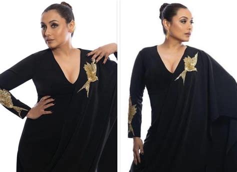 Rani Mukerji Stuns In A Black Saree Gown By Masaba Epitomizing