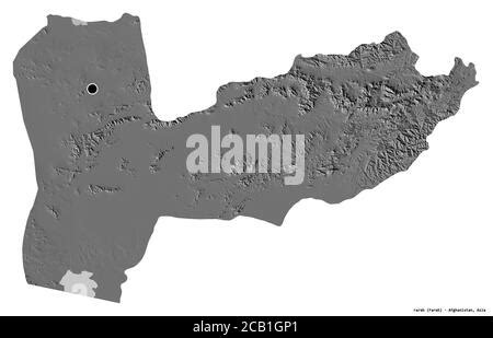 Farah Province Of Afghanistan Bilevel Elevation Map With Lakes And