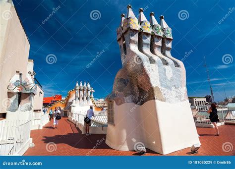 Rooftop Of The House Casa Batllo Designed By Antoni Gaudi Editorial ...