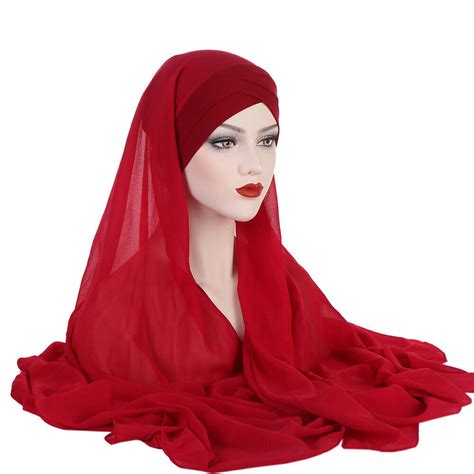 Amira Women Headscarf Wrap Muslim One Piece Instant Hijab Pull On Ready