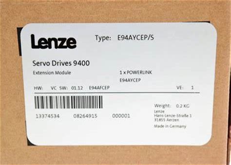 Lenze E94AYCEP SERVO DRIVE 9400 EXTENSION MODULES ETH POWERLINK MODULE