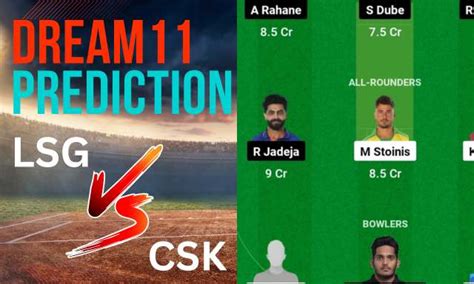 Lsg Vs Csk Dream11 Prediction Lucknow Supergaints Vs Chennai Super