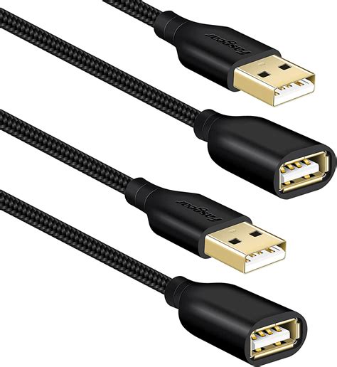 Fasgear Usb Extension Cable Ft Pack A Male To A Female Usb