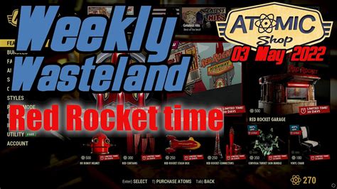 Weekly Wasteland RED ROCKET BUNDLE Fallout 76 Atomic Shop YouTube