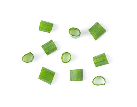 Premium Photo Green Onion Slice Isolated On The White Background