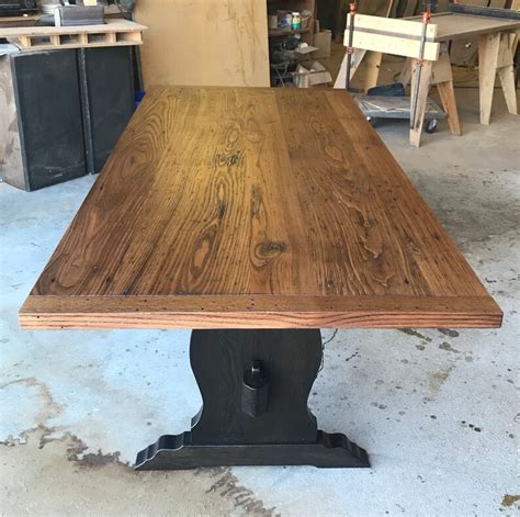 Beautiful Handcrafted Wormy Chestnut Trestle Dining Table Etsy