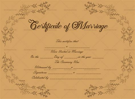 22 Editable Marriage Certificate Templates Word And Pdf Format Artofit