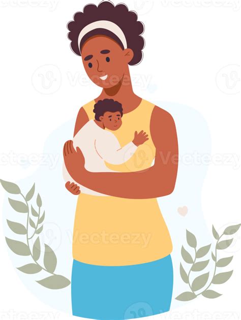 Happy Black Girl With Newborn 22987932 Png