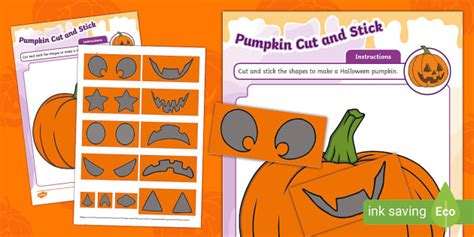 Pumpkin Cut And Stick Activity Teacher Made Twinkl