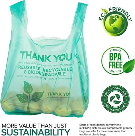 100 PLA Pbat Cornstarch Biodegradable And Compostable Shopping Bags