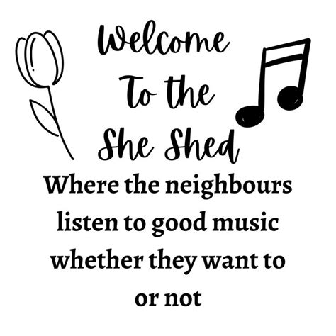 Welcome Sign She Shed She Shed Sign Funny Vector She Shed Etsy Canada