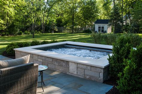 Glen Ellyn Il Raised Stone Hot Tub Traditional Pool Chicago By