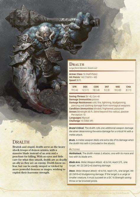 57 D D 5e Stat Blocks Ideas Dungeons And Dragons Homebrew Dnd 5e