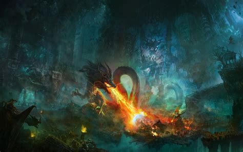 Dragon breathing fire digital painting, fantasy art, dragon HD ...