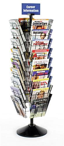 Floor Standing Magazine Rack Tiered Rotating Fixture