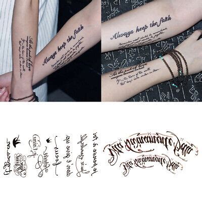 Pc Temporary English Word Tattoo Stickers Waterproof Body Art Tattoos