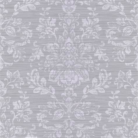 Silver Metallic Kyasha Damask Wallpaper Sales