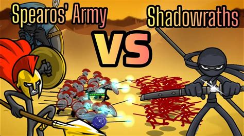 General Spearos Upgraded Spearton Army Vs Shadowraths Stick War