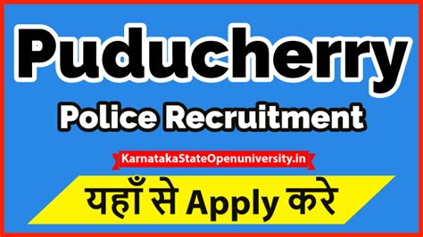 Puducherry Police Recruitment Direct Link Constable Si Vacancy