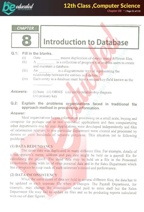 Chapter 8 Computer Science ICS Part 2 Notes Inter Part 2 Notes