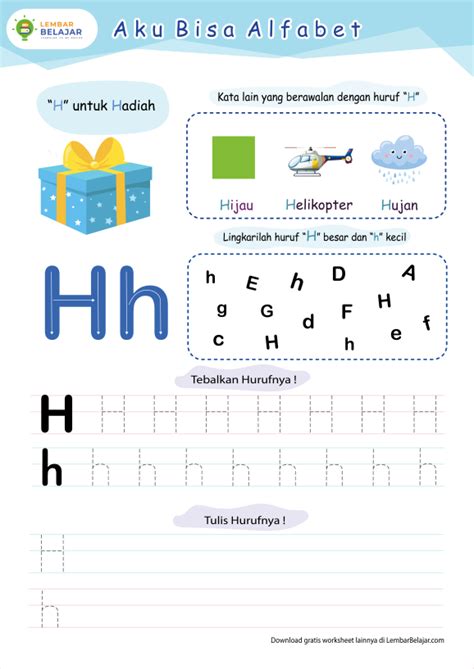 Worksheet Menulis Huruf Alfabet H Lembar Belajar Lembar Belajar