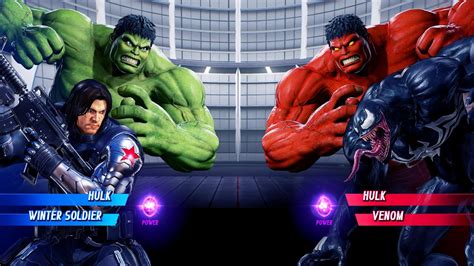 Green Hulk And Winter Solider Vs Red Hulk And Venom Very Hard Marvel Vs Capcom 4k Uhd Gameplay