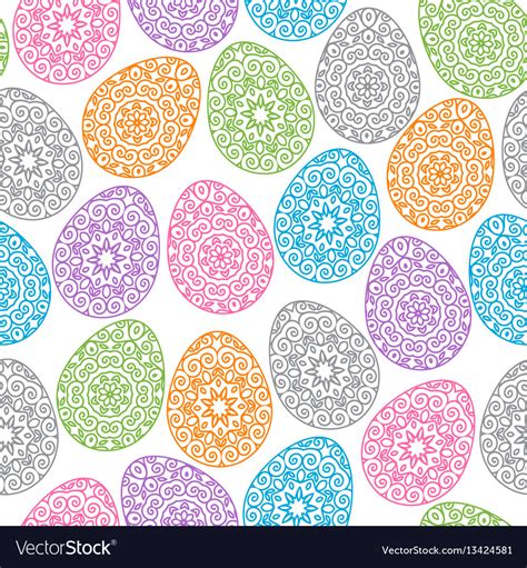 Seamless Pattern With Easter Eggs Royalty Free Vector Image